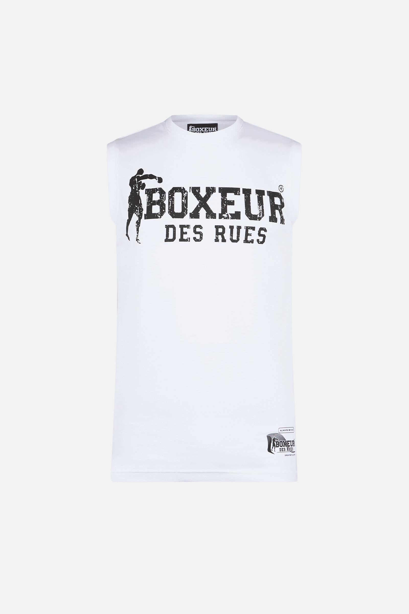 Basic Printed Tank Top en blanc-noir Tops Boxeur des Rues   