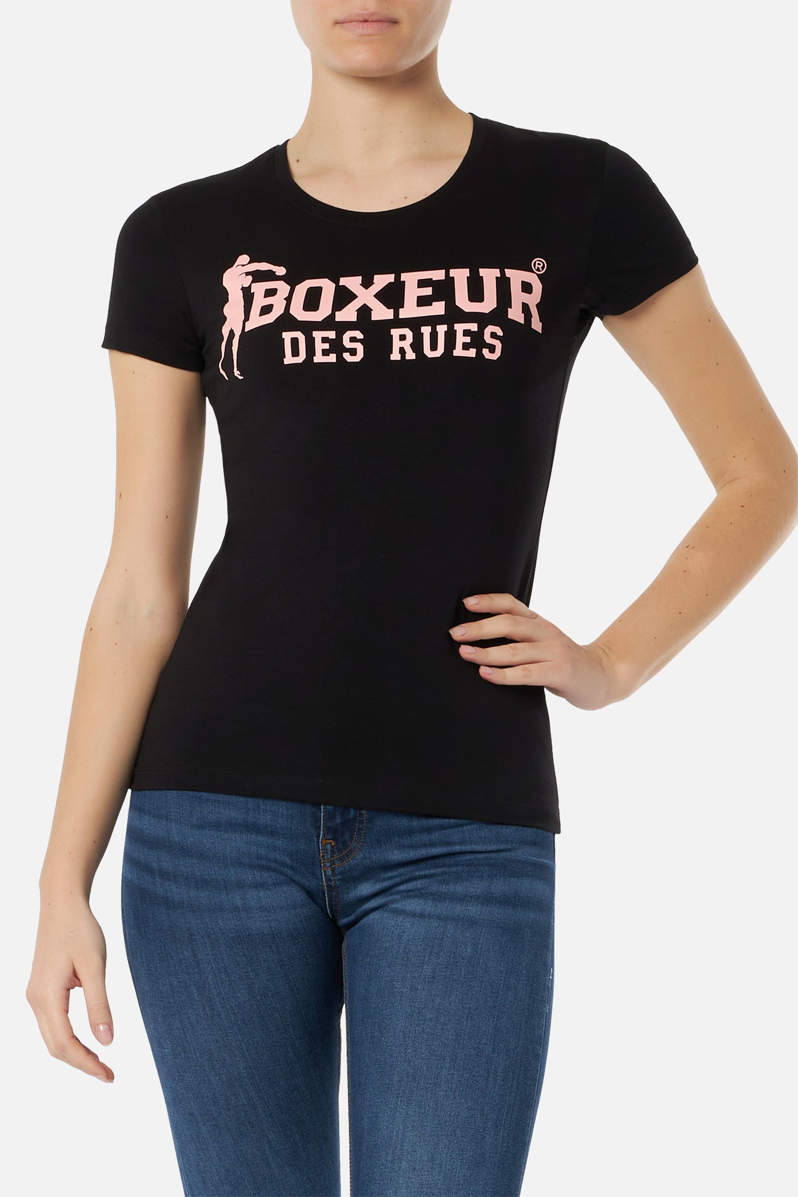 Basic T-Shirt With Front Logo in Black T-shirts Boxeur des Rues   