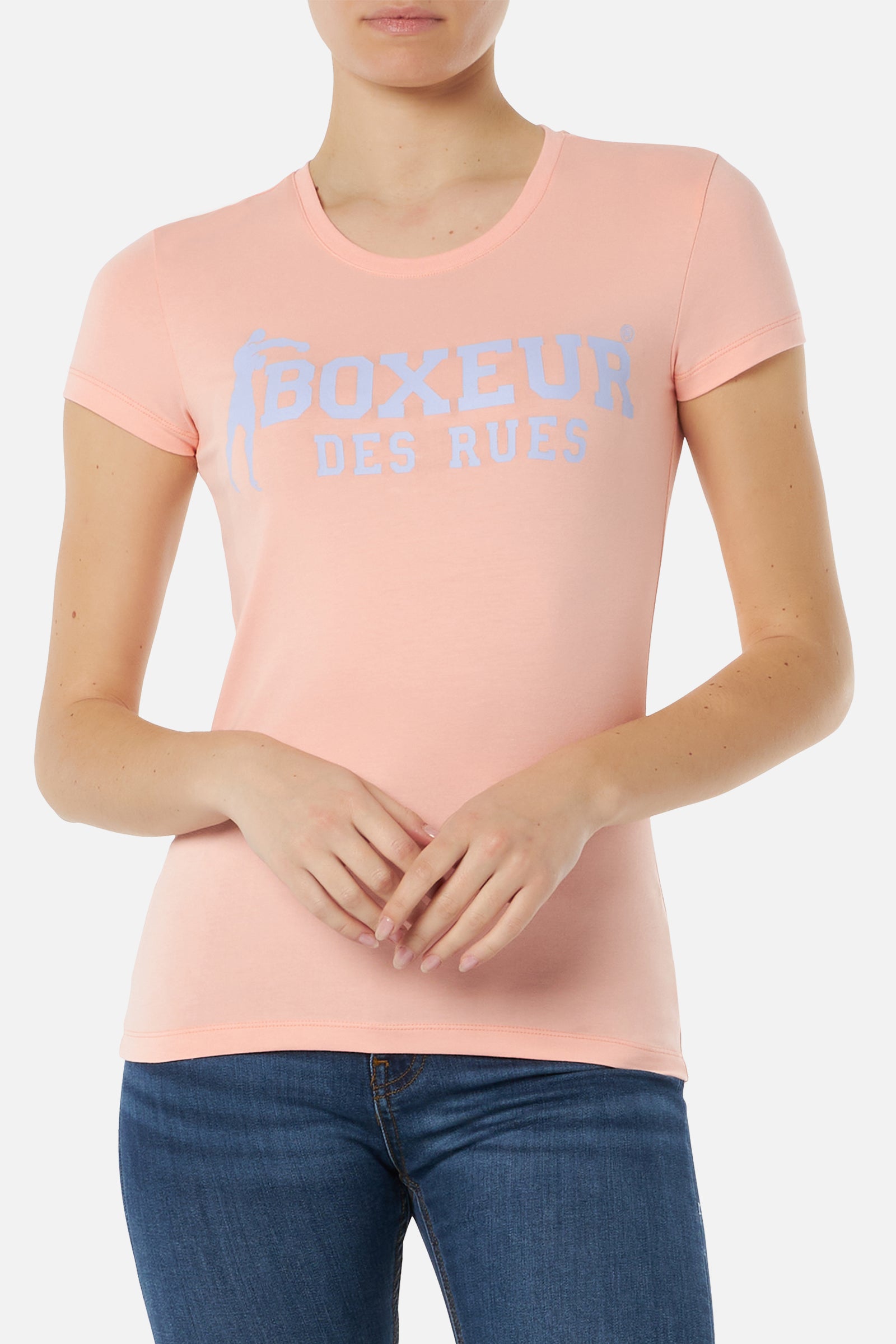 Basic T-Shirt With Front Logo in Blush T-shirts Boxeur des Rues   